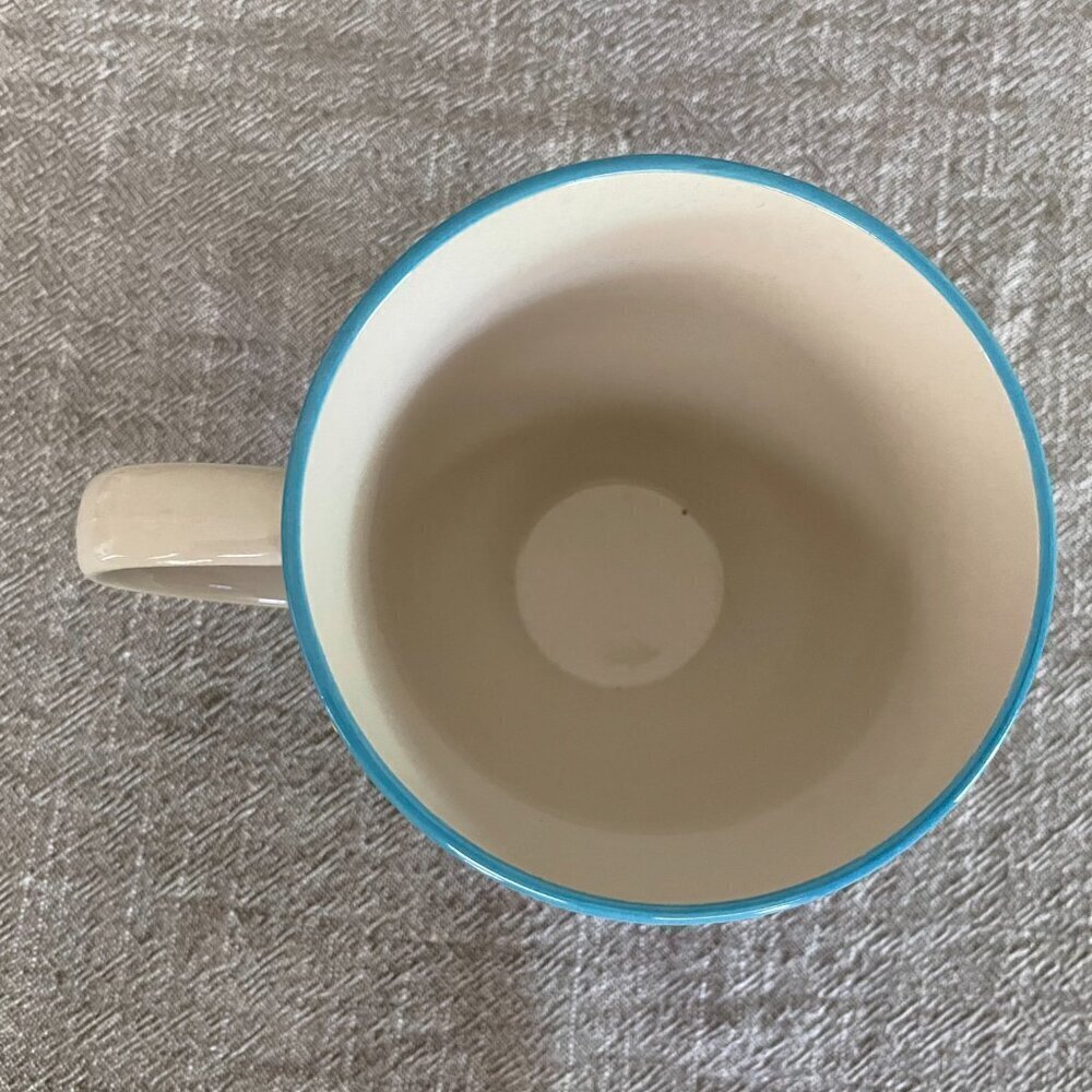 EB Ceramic Geometric Raised Coffee/Tea Mug Black Blue Red! - Picture 3 of 5